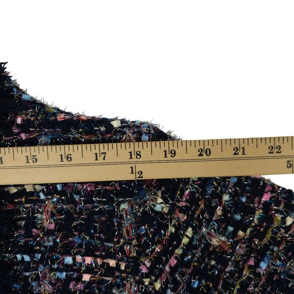 Original USA Open Front Cardigan Women S/M Sparkle Glitz Fringe Ribbon Weave NEW - Picture 4 of 16